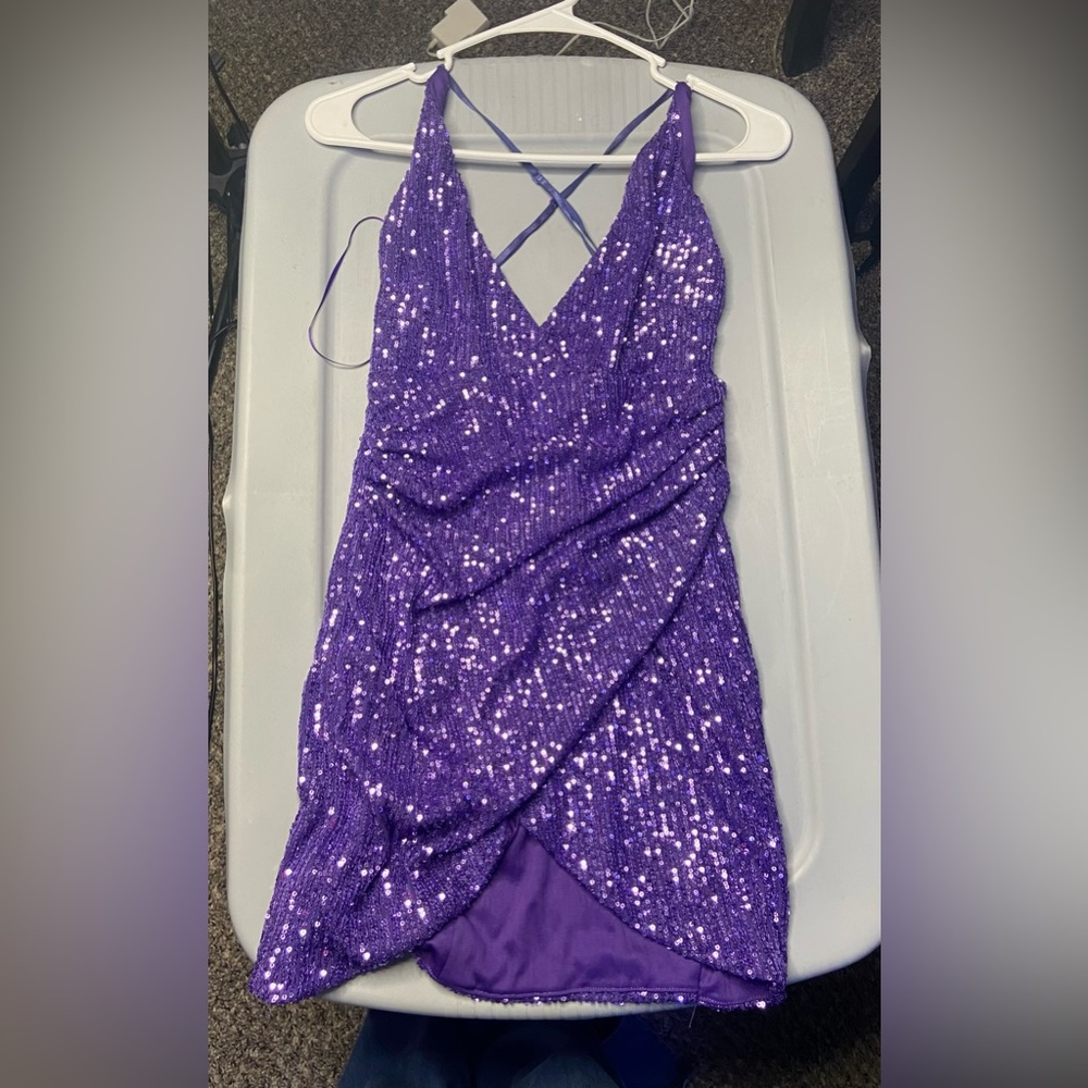 Purple Mini Homecoming or Prom dress.
